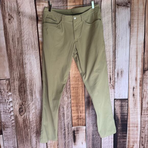 Lululemon Pants ABC Classic Fit Warpstreme 5-Pocket Khaki Versatile Size 34 - Picture 1 of 7